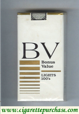 BV Bonus Value Lights 100s cigarettes USA